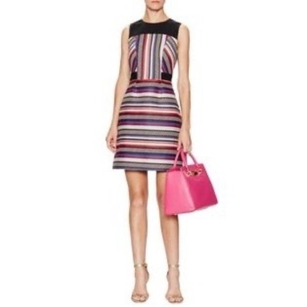 Shoshanna Multistripe A Line Sleeveless Dress